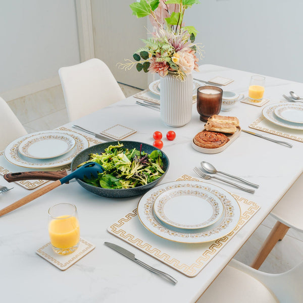 Clevinger Set Of 4 Mdf Gold Border Coasters