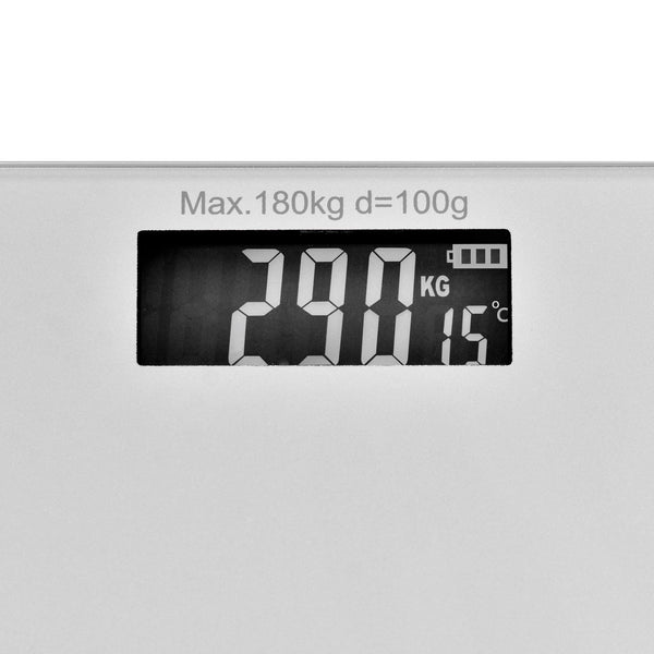 Clevinger Silver Digital Glass Bathroom Scale Max Capacity 180Kg Bathroom Scales