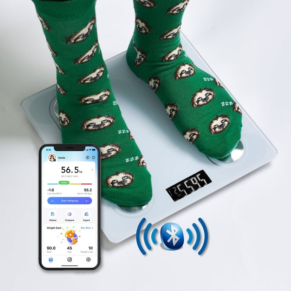 Clevinger Bluetooth Smart Digital Glass Bathroom Scale Max Capacity 180Kg Bathroom Scales