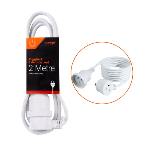 2 Meters Piggyback Extension Power Outlets Lead Extension Cords
