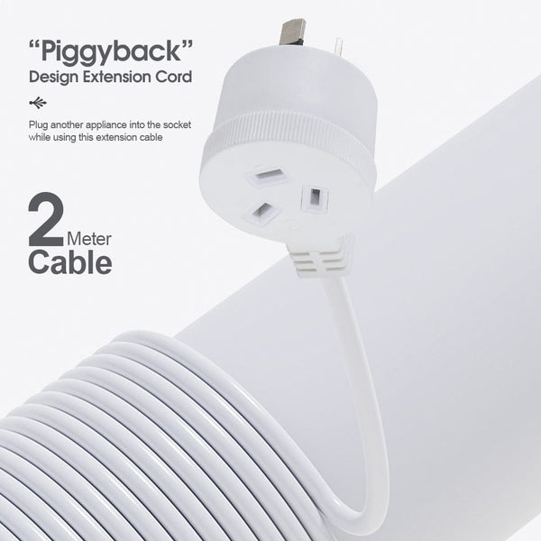 2 Meters Piggyback Extension Power Outlets Lead Extension Cords