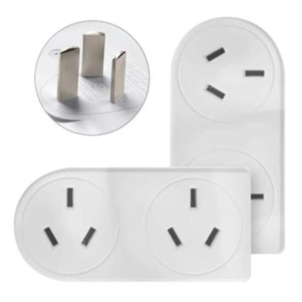 2 Pack X 2400W Double Adapter Right & Left Hand Power Strips & Surge Protectors