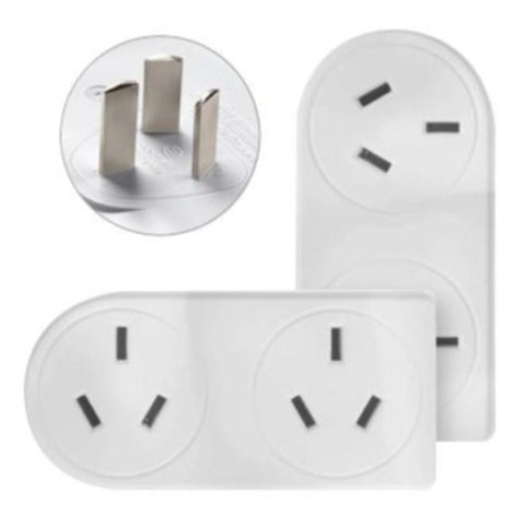 2 Pack X 2400W Double Adapter Right & Left Hand Power Strips & Surge Protectors