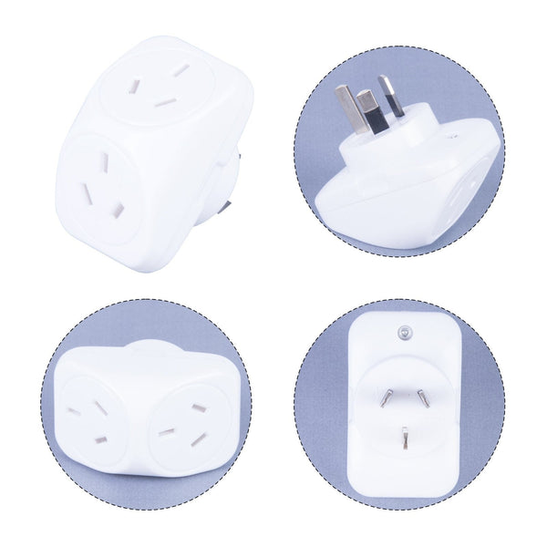 2400W Versatile Double Triangle Adapter Power Strips & Surge Protectors