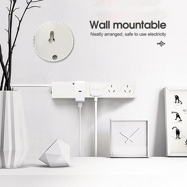 4 Outlet Powerboard With Surge Protection 1M Lead Cable Power Strips & Surge Protectors