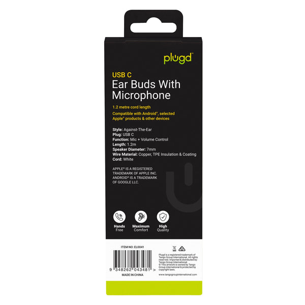 1.2M Usb C Ear Buds With Microphone Earbuds