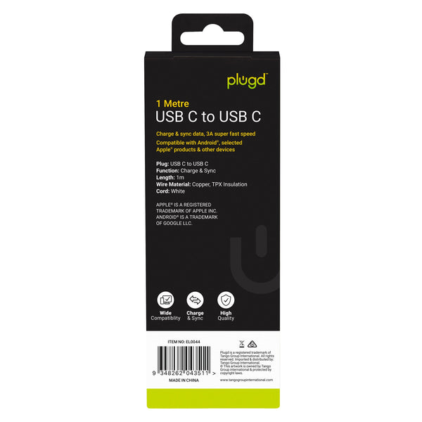 1M Charge & Sync Usb C To Usb C Cable Chargers & Cradles