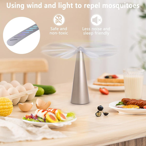 Battery Operated Shoo Fly Chemical Free Fly Repellent Fan Gold Portable Fans
