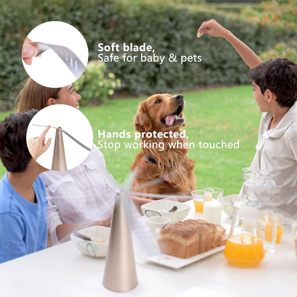 Battery Operated Shoo Fly Chemical Free Fly Repellent Fan Gold Portable Fans