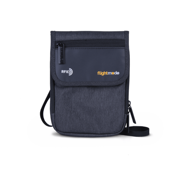 Flightmode Rfid Neck Pouch Charcoal Travel Wallets