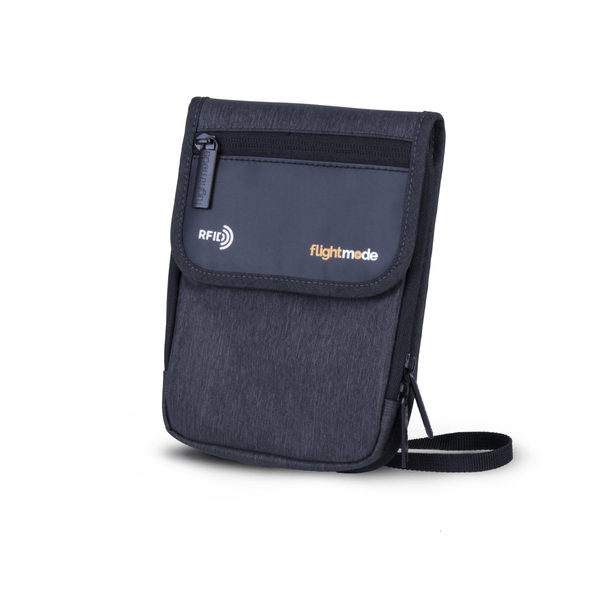Flightmode Rfid Neck Pouch Charcoal Travel Wallets