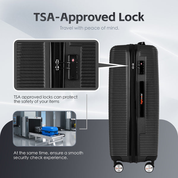 28" Digital Weighing Scale And Usb Charging Port Lightweight Luggage Suitcase Black Suitcases