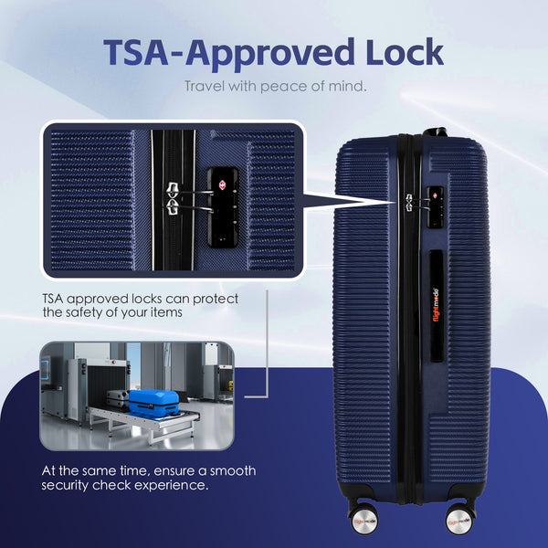 28" Digital Weighing Scale And Usb Charging Port Lightweight Luggage Suitcase Blue Suitcases