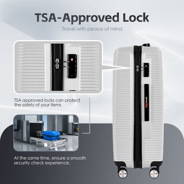 24" Digital Weighing Scale And Usb Charging Port Lightweight Luggage Suitcase Silver Suitcases