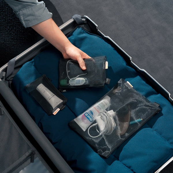 3 Pack Zipper Travel Cosmetic Mesh Bag Set Makeup Bags & Cases