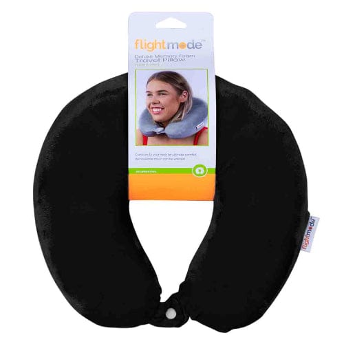 Deluxe Memory Foam Travel Pillow Black Pillows