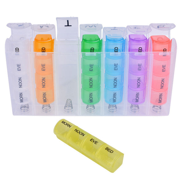 Flightmode 7 Day Travel Pill Box Medicine Organiser With Individual Daily Compartment Pill Boxes