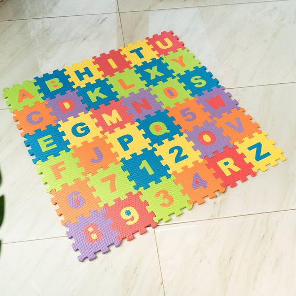 Kids Eva Mini Alphabet And Numbers 36 Pack Playmats & Jigsaw Mats