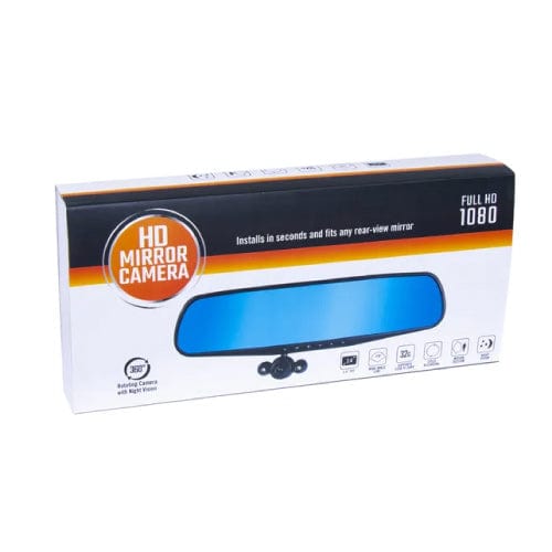 Car Rearview Backup Mirror Hd 1080P With Free Recorder Camera Rear View Monitors/Cams & Kits