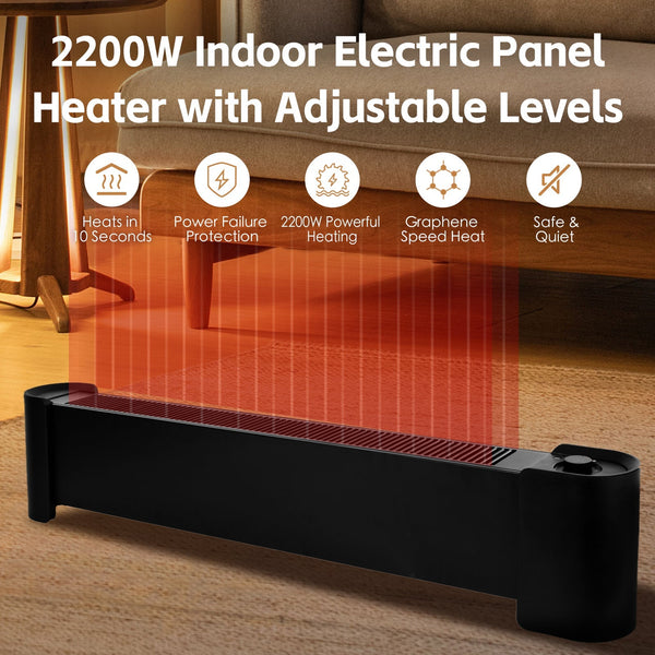 2200W Graphene Floor Electric Heater Fast Heating Energy Efficient Portable Indoor Heaters