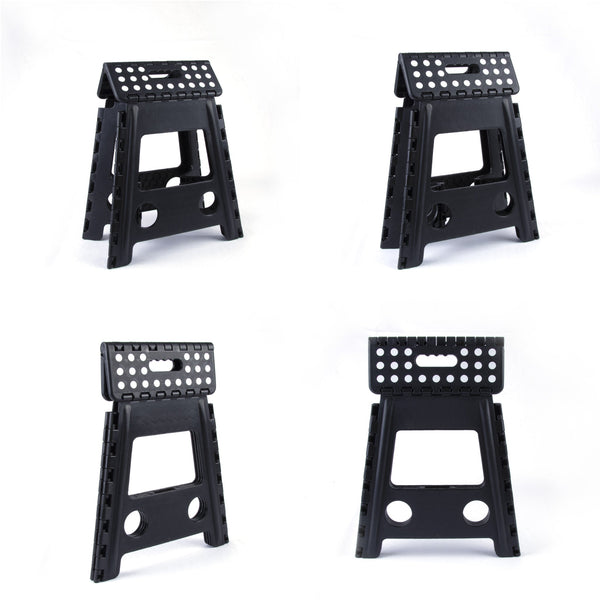 Large Plastic Folding Stool Portable Chair Store Flat Easy Carry Outdoor Camping Black Camping Chairs