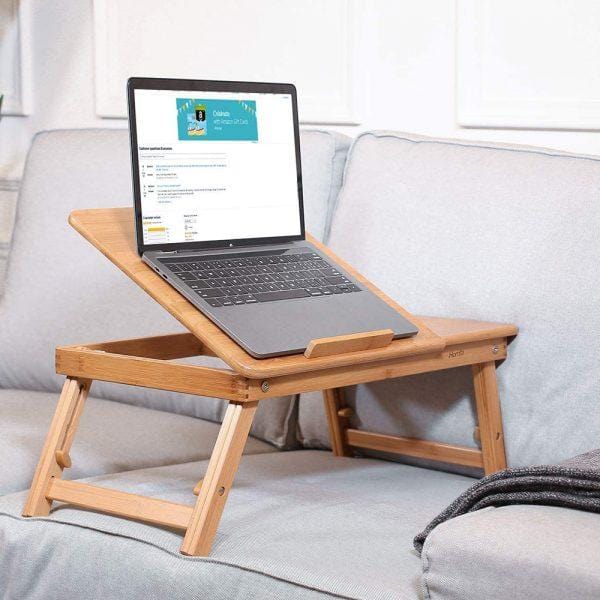 Foldable And Adjustable Bamboo Laptop Table Bed Tray Stands Holders & Car Mounts