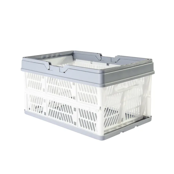 Collapsible Plastic Grocery Shopping Baskets Storage Crates With Handles Shopping Trolleys Baskets