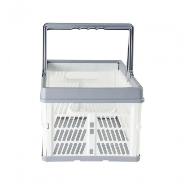 Collapsible Plastic Grocery Shopping Baskets Storage Crates With Handles Shopping Trolleys Baskets