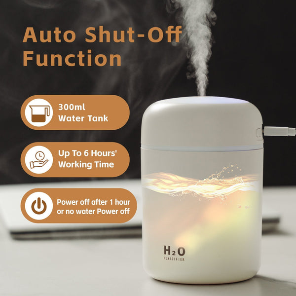 Living Today Mini Led Ultrasonic Humidifier 300Ml Humidifiers