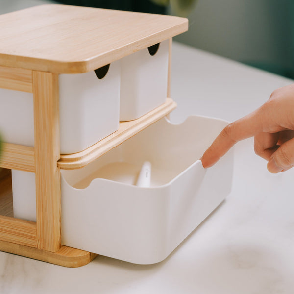 Bamboo Fibre Storage Drawer Set Drawer Organisers