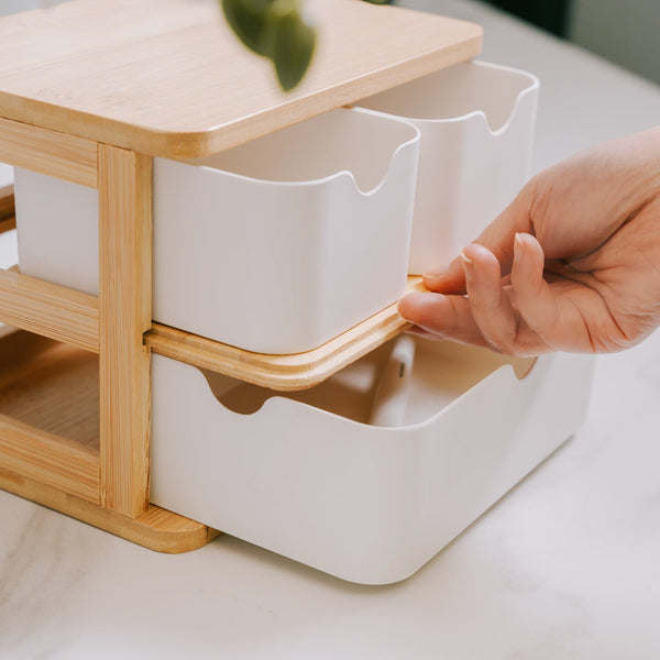 Bamboo Fibre Storage Drawer Set Drawer Organisers