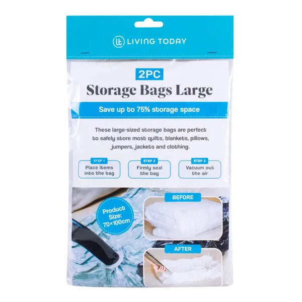 Living Today 2 Pack Vacuum Compression Storage Bags Large Vacuum Cleaner Bags