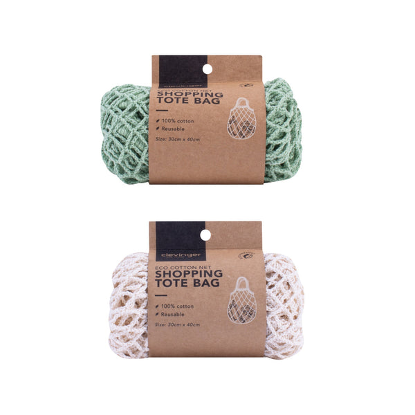 Clevinger 2Pk Eco Cotton Net Shopping Tote Reusable Shopping Bags