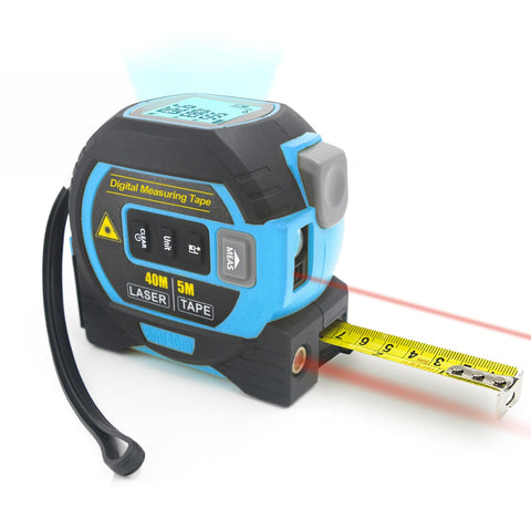 40M Laser Measure, Cross Line Laser Level, 5M Tape Measure Blue Laser Measuring Tools