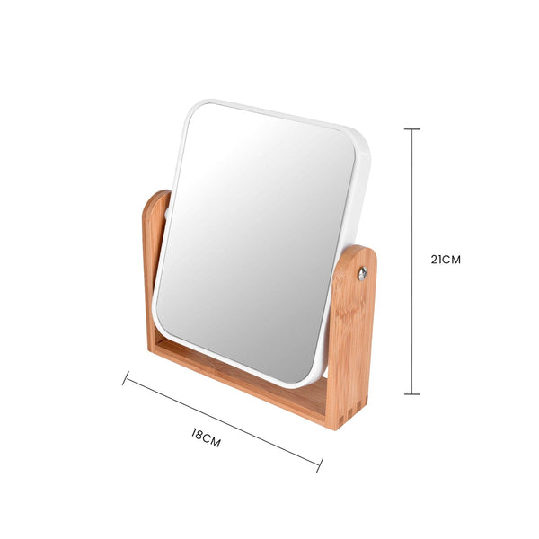 Bamboo Stand Double Sided Magnification Makeup Mirror Makeup Mirrors