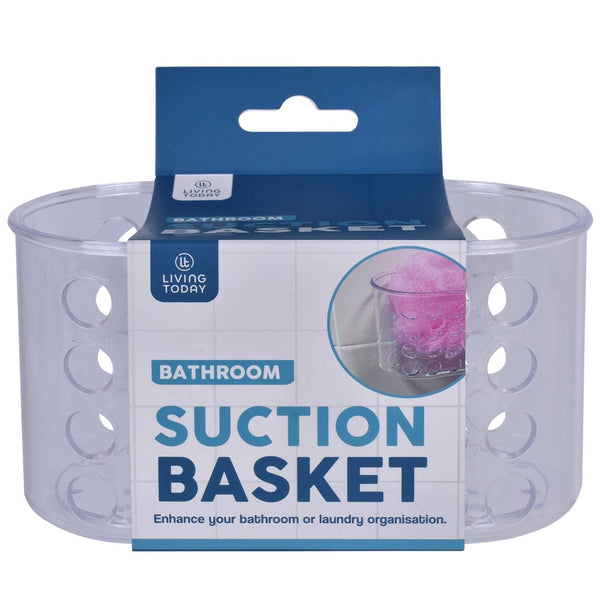 Small Shower Basket Soap Holder Kitchen Organizer With Suction Cups Bath Caddies & Trays