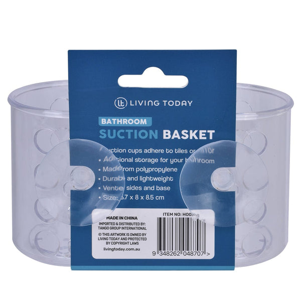 Small Shower Basket Soap Holder Kitchen Organizer With Suction Cups Bath Caddies & Trays