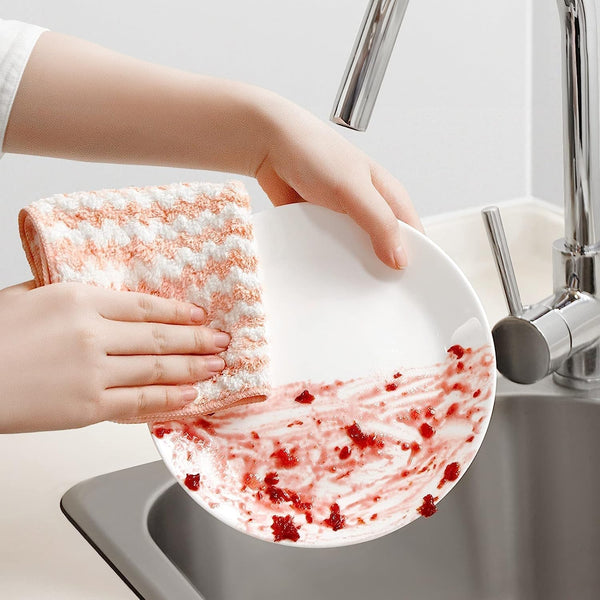 10 Pcs Super Absorbent Reusable Microfibre Cleaning Cloths 30 X Cm Cleaning Towels & Cloths