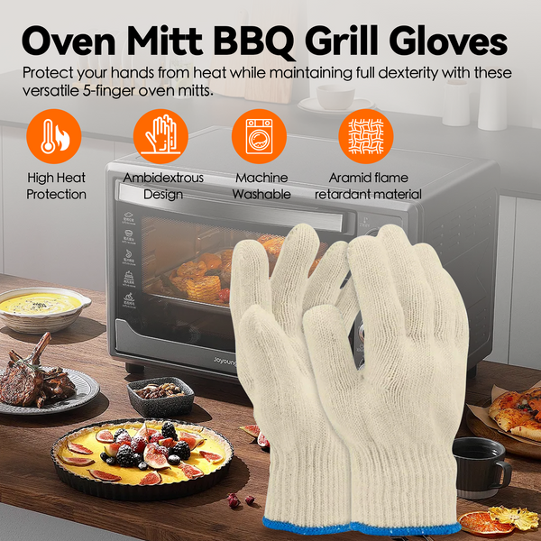 2 Pair 5 Finger Oven Mitt Bbq Grill Gloves Oven Mitts & Potholders