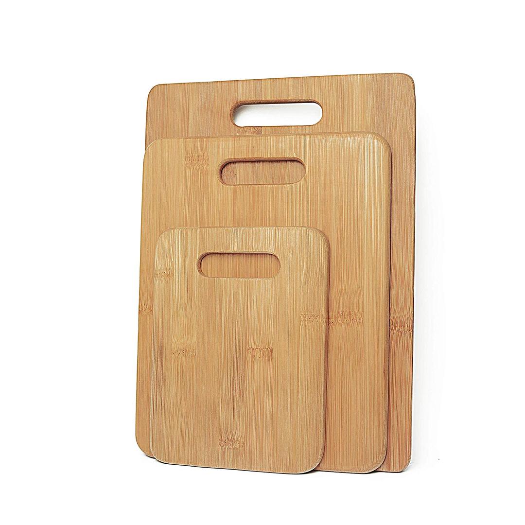 3 Pack Bamboo Cheese Cutting & Serving Chopping Board Set Cutting Boards