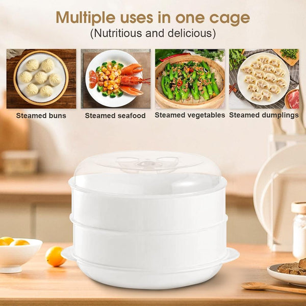2 Tier Microwave Steamer Steamers