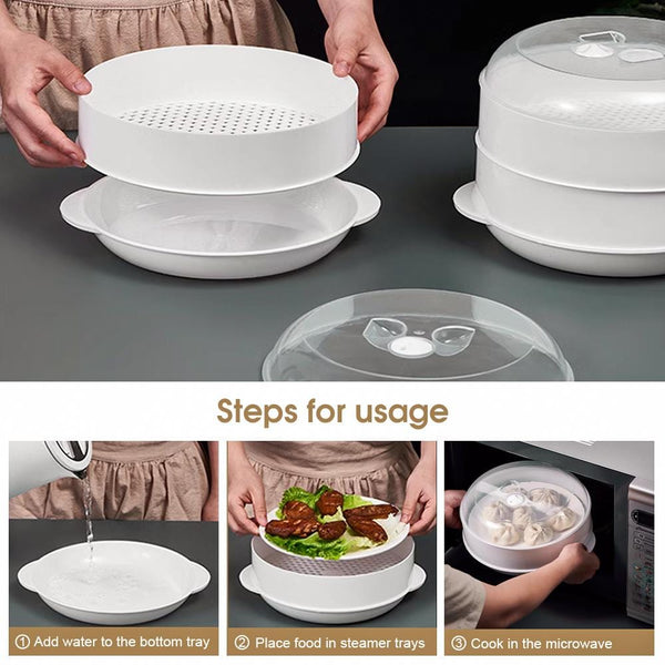 2 Tier Microwave Steamer Steamers