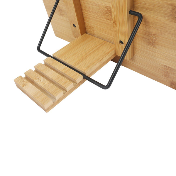 Bamboo Book Stand Adjustable Recipes Tablet Portable Holder Mounts Stands & Holders