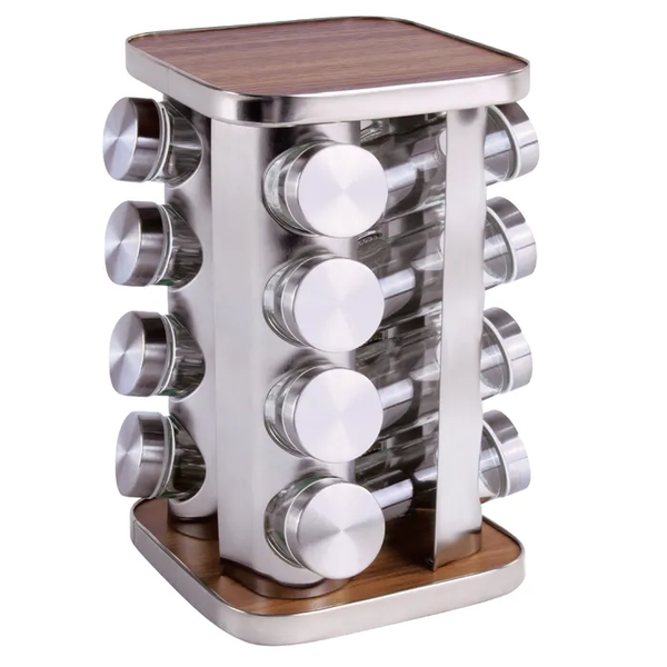 Clevinger 16Pc Rotary Spice Rack Spice Jars & Racks