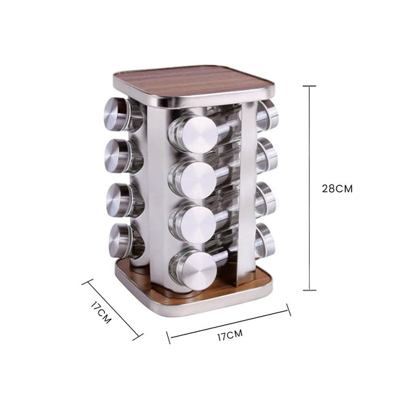 Clevinger 16Pc Rotary Spice Rack Spice Jars & Racks