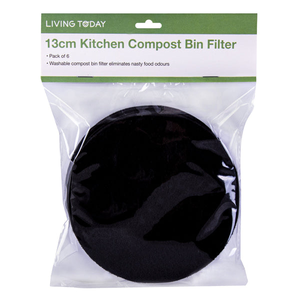 Living Today 6Pc Kitchen Compost Bin Filter 13Cm Rubbish Bins