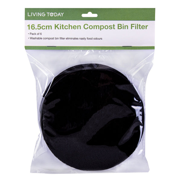Living Today 6Pc Kitchen Compost Bin Filter 16.5Cm Rubbish Bins