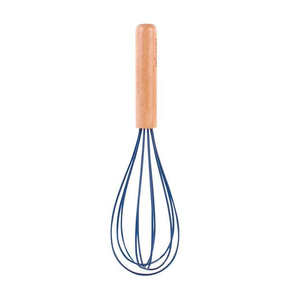 2Pcs Beechwood & Silicone Whisk Navy Cooking Utensils
