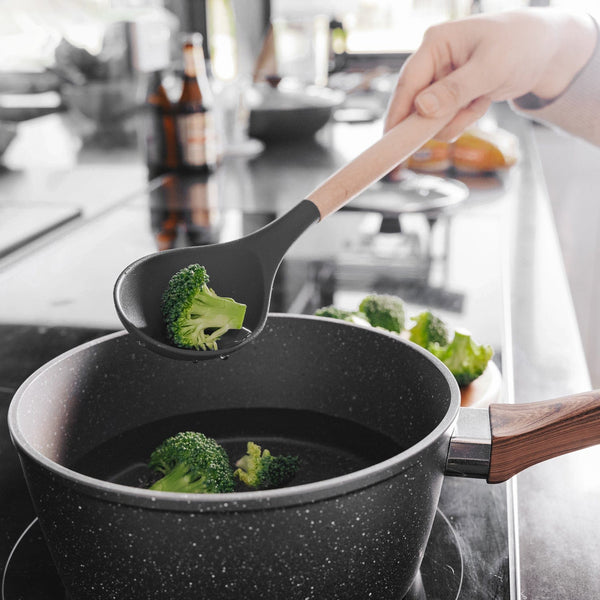Beechwood & Silicone Spoon Charcoal Cooking Utensils