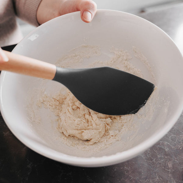 Beechwood & Silicone Spatula Charcoal Cooking Utensils